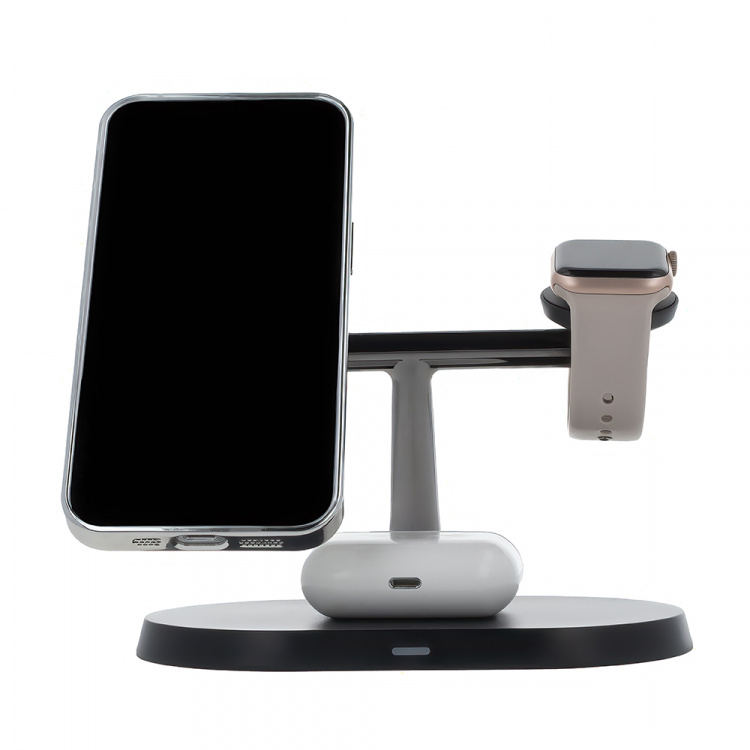 Maxlife MXWC-03 - 3-i-1 trådløs ladestasjon, 15 W, svart