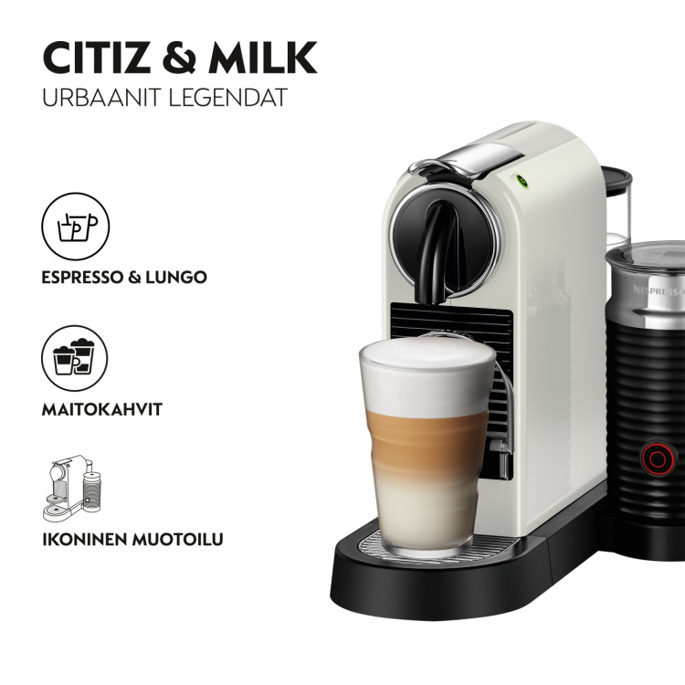 Nespresso Citiz & Milk kapselmaskin, hvit