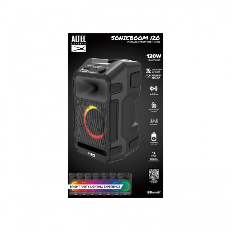 Altec Lansing Høyttaler IMT9000 SonicBoom120 Partyspeaker Svart