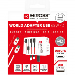 SKROSS Verdensadapter MUV USB AC65PD 1xUSB-C PD + 1xUSB-A 65W SKROSS Verdensadapter MUV USB AC65PD 1xUSB-C PD + 1xUSB-A 65W