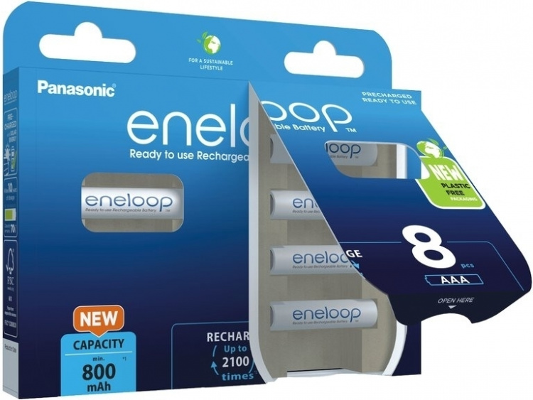 Panasonic Eneloop AAA 800 mAh batteri, 8 stk