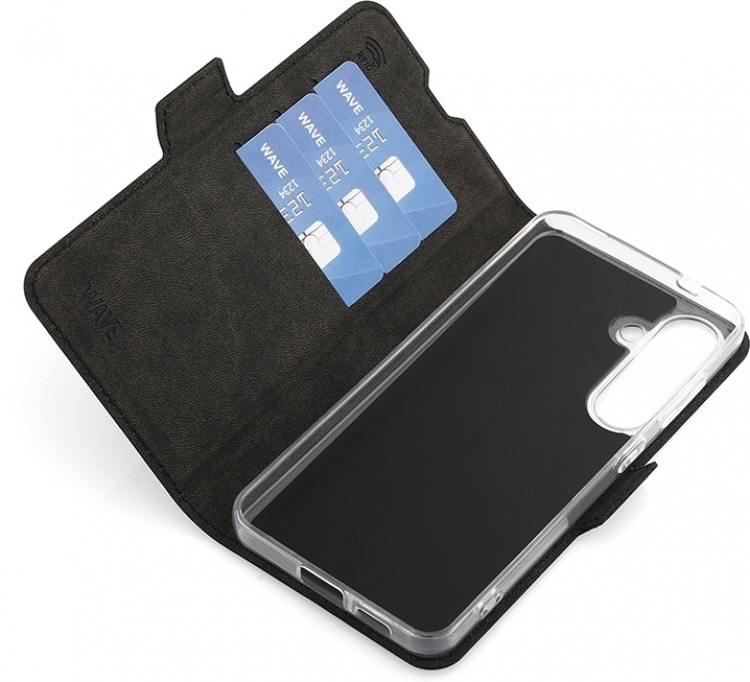 Wave BookCase beskyttelsesveske, Samsung Galaxy S24, svart