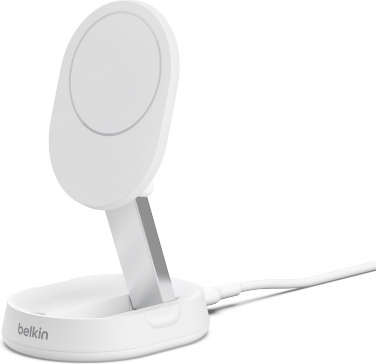 Belkin BoostCharge Pro sammenleggbar Qi2-ladeplate, hvit Belkin BoostCharge Pro sammenleggbar Qi2-ladeplate, hvit