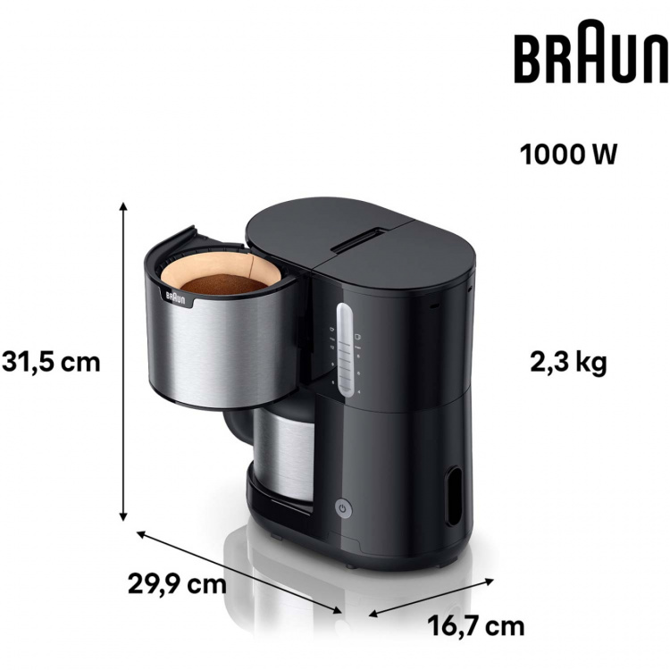 Braun Thermos kaffetrakter KF1505BK PurShine 1,2l Braun Thermos kaffetrakter KF1505BK PurShine 1,2l