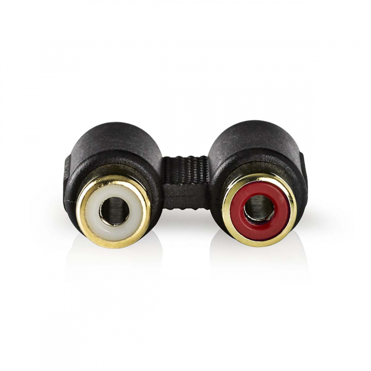 Nedis Stereo Audio Adapter | 2x RCA Hun | 2x RCA Hun | Gull belagt | Rett | ABS | Antrasitt | 1 stk. | Boks
