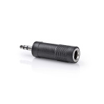 Nedis Stereo Audio Adapter | 3.5 mm Han | 6.35 mm Hun | Nikkel belagt | Rett | ABS | Sort | 1 stk. | Boks