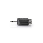 Nedis Stereo Audio Adapter | 3.5 mm Han | 2x RCA Hun | Nikkel belagt | Rett | ABS | Sort | 1 stk. | Boks Nedis Stereo Audio Adapter | 3.5 mm Han | 2x RCA Hun | Nikkel belagt | Rett | ABS | Sort | 1 stk. | Boks