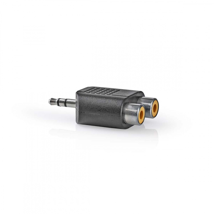Nedis Stereo Audio Adapter | 3.5 mm Han | 2x RCA Hun | Nikkel belagt | Rett | ABS | Sort | 1 stk. | Boks Nedis Stereo Audio Adapter | 3.5 mm Han | 2x RCA Hun | Nikkel belagt | Rett | ABS | Sort | 1 stk. | Boks