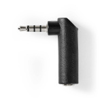 Nedis Stereo Audio Adapter | 3.5 mm Han | 3.5 mm Hun | Nikkel belagt | Vinklet 90° | Metall | Sort | 1 stk. | Boks