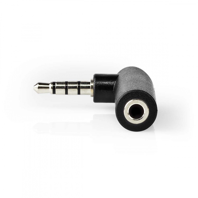 Nedis Stereo Audio Adapter | 3.5 mm Han | 3.5 mm Hun | Nikkel belagt | Vinklet 90° | Metall | Sort | 1 stk. | Boks