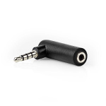 Nedis Stereo Audio Adapter | 3.5 mm Han | 3.5 mm Hun | Nikkel belagt | Vinklet 90° | Metall | Sort | 1 stk. | Boks