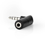 Nedis Stereo Audio Adapter | 3.5 mm Han | 3.5 mm Hun | Nikkel belagt | Vinklet 90° | Metall | Sort | 1 stk. | Boks