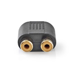 Nedis Stereo Audio Adapter | 3.5 mm Han | 2x RCA Hun | Gull belagt | Rett | ABS | Sort | 10 stk. | Konvolutt