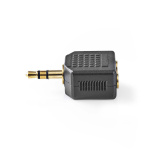 Nedis Stereo Audio Adapter | 3.5 mm Han | 2 stk. 3.5 mm, hunn | Gull belagt | Rett | ABS | Sort | 10 stk. | Plastpose