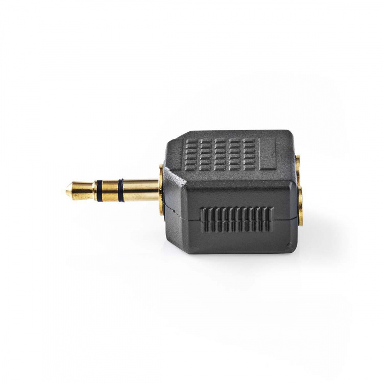 Nedis Stereo Audio Adapter | 3.5 mm Han | 2 stk. 3.5 mm, hunn | Gull belagt | Rett | ABS | Sort | 10 stk. | Plastpose