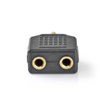 Nedis Stereo Audio Adapter | 3.5 mm Han | 2 stk. 3.5 mm, hunn | Gull belagt | Rett | ABS | Sort | 10 stk. | Plastpose