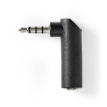 Nedis Stereo Audio Adapter | 3.5 mm Han | 3.5 mm Hun | Nikkel belagt | Vinklet 90° | Metall | Sort | 10 stk. | Plastpose
