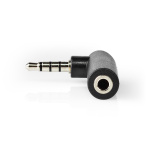 Nedis Stereo Audio Adapter | 3.5 mm Han | 3.5 mm Hun | Nikkel belagt | Vinklet 90° | Metall | Sort | 10 stk. | Plastpose