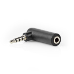 Nedis Stereo Audio Adapter | 3.5 mm Han | 3.5 mm Hun | Nikkel belagt | Vinklet 90° | Metall | Sort | 10 stk. | Plastpose