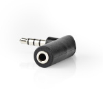Nedis Stereo Audio Adapter | 3.5 mm Han | 3.5 mm Hun | Nikkel belagt | Vinklet 90° | Metall | Sort | 10 stk. | Plastpose
