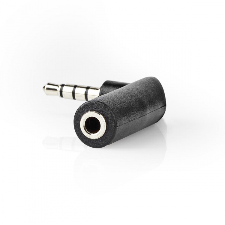 Nedis Stereo Audio Adapter | 3.5 mm Han | 3.5 mm Hun | Nikkel belagt | Vinklet 90° | Metall | Sort | 10 stk. | Plastpose