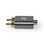 Nedis Stereo Audio Adapter | 2x RCA Han | 3.5 mm Hun | Gull belagt | Rett | Aluminium | Gun Metal Grå | 1 stk. | Deksel Vindusboks