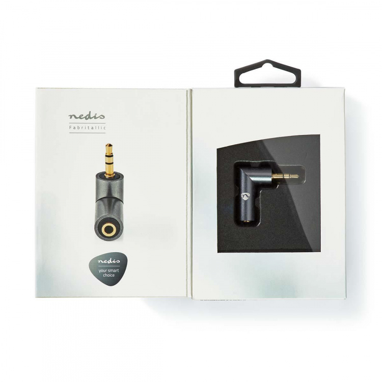 Nedis Stereo Audio Adapter | 3.5 mm Han | 3.5 mm Hun | Gull belagt | Rett | Metall | Gull / Gun Metal Grå | 1 stk. | Deksel Vindusboks
