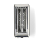 Nedis Brødrister | 4 Brødskiver | 2 Lange Spor | Browning nivåer: 7 | Avrimingsfunksjon | Aluminium / Sølv