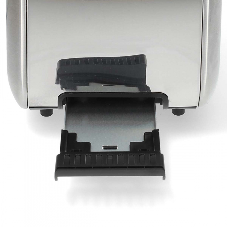 Nedis Brødrister | 4 Brødskiver | 2 Lange Spor | Browning nivåer: 7 | Avrimingsfunksjon | Aluminium / Sølv