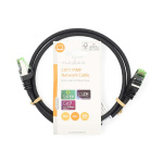 Nedis CAT7 nettverkskabel | S/FTP | RJ45 Han | RJ45 Han | 1.00 m | Snagless | Rund | LSZH | Sort | Label