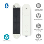 Nedis SmartLife Gardinrobot | Kabelsystem | Panelgardiner / Romerske persienner / Rullegardiner | Nettstrøm drevet / Solar Powered | 2000 mAh | Bluetooth® | Hvit
