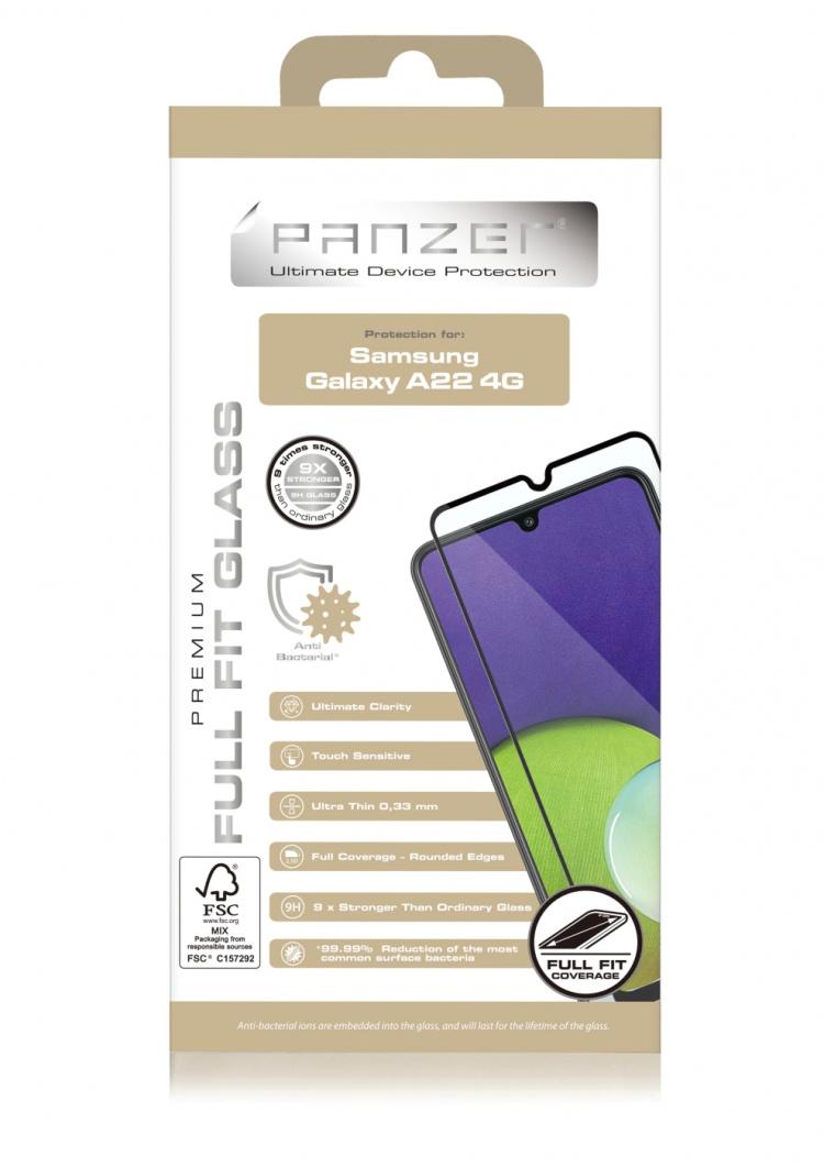 Panzer Samsung Galaxy A22 4G Full Fit Glass Svart Panzer Samsung Galaxy A22 4G Full Fit Glass Svart