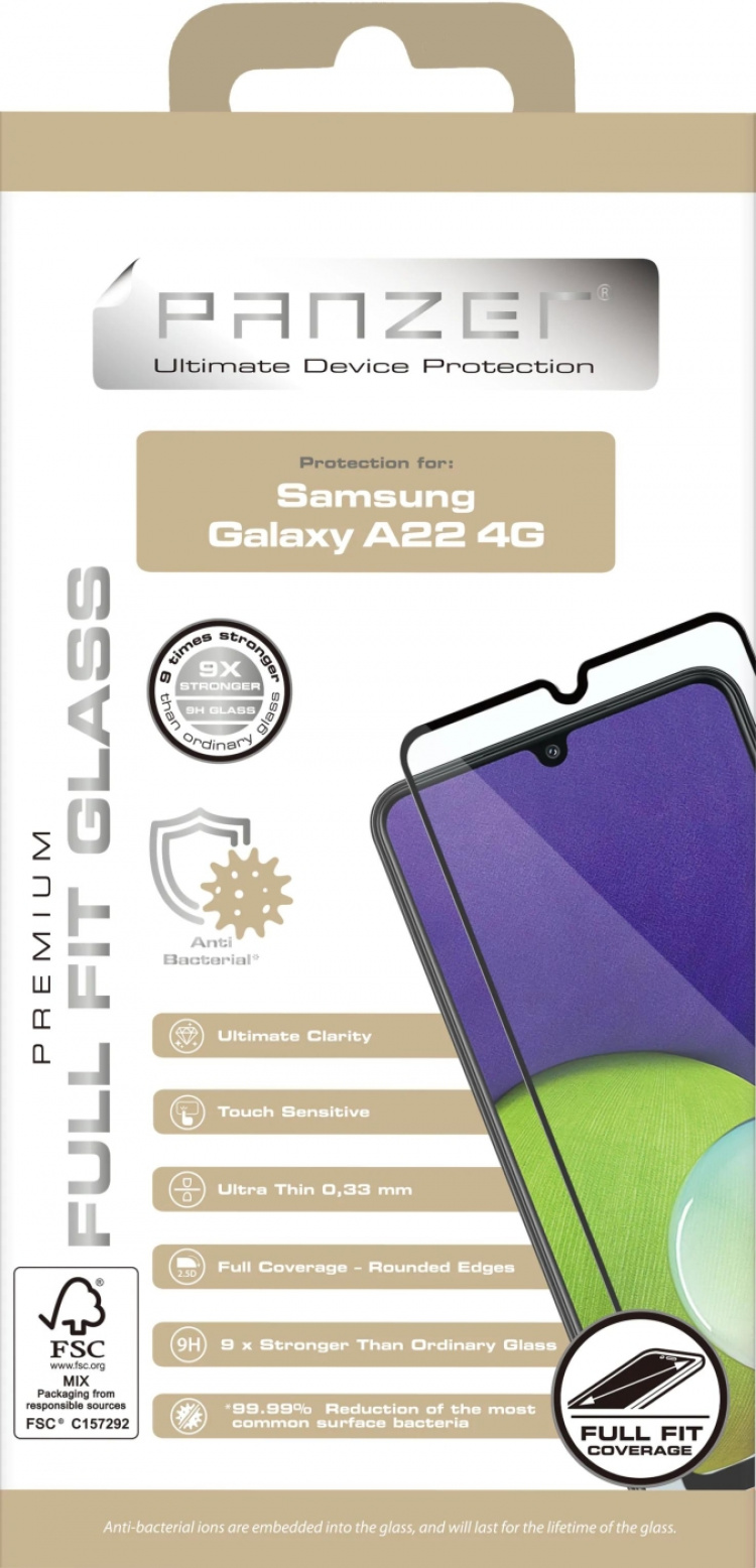 Panzer Samsung Galaxy A22 4G Full Fit Glass Svart Panzer Samsung Galaxy A22 4G Full Fit Glass Svart
