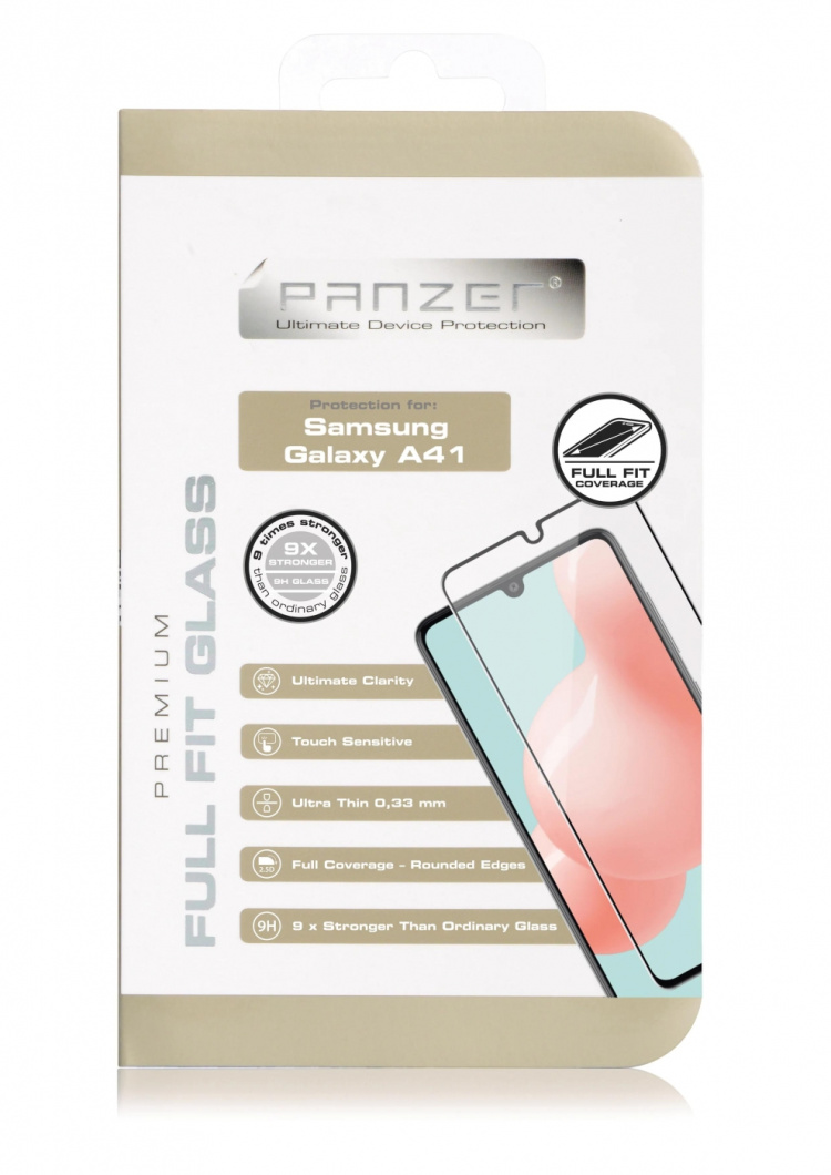 Panzer Samsung Galaxy A41, Full-Fit Glass, Svart Panzer Samsung Galaxy A41, Full-Fit Glass, Svart