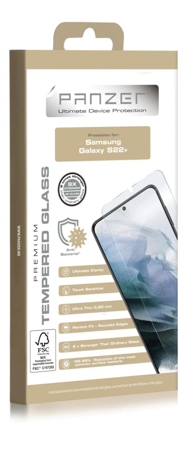 Panzer Samsung Galaxy S22+ Herdet glass