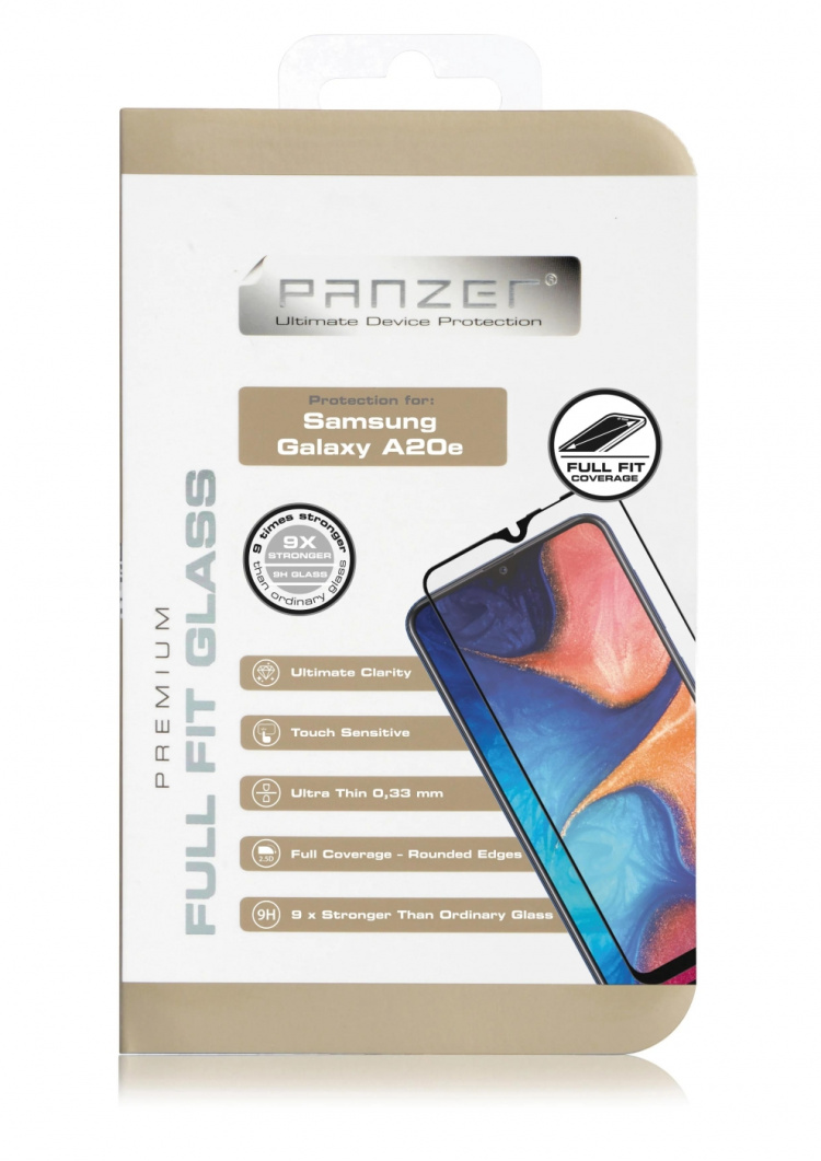 Panzer Samsung Galaxy A20e, Full-Fit Glass, Svart Panzer Samsung Galaxy A20e, Full-Fit Glass, Svart