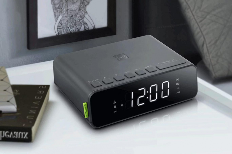 Muse M-175 WI Clock radio FM trådløs lading