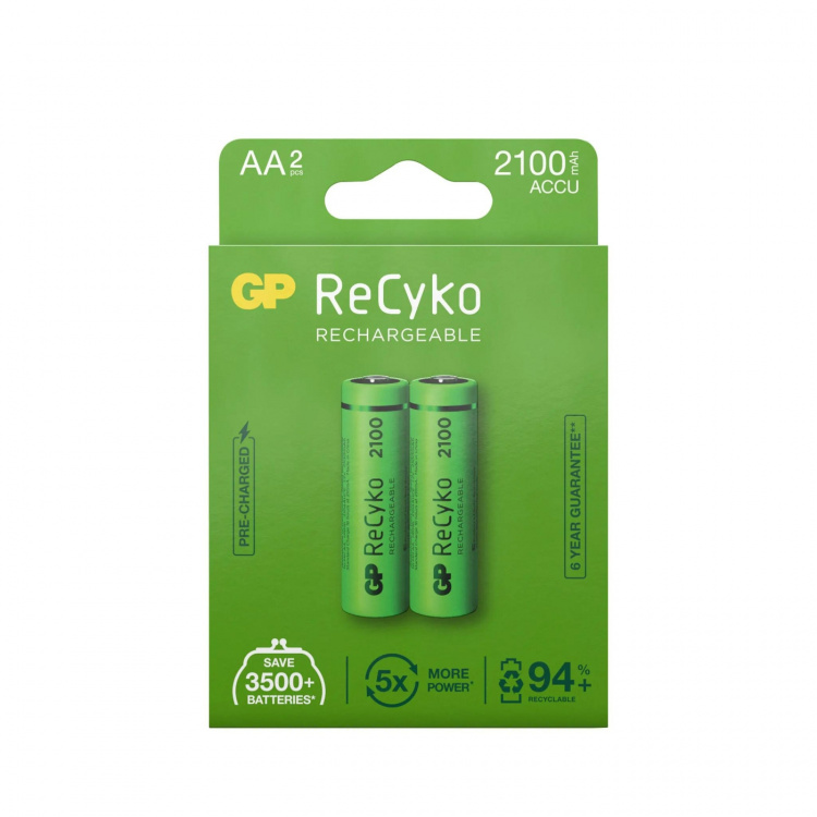 GP ReCyko NiMH 2100mAh AA 2-pakning (PB)