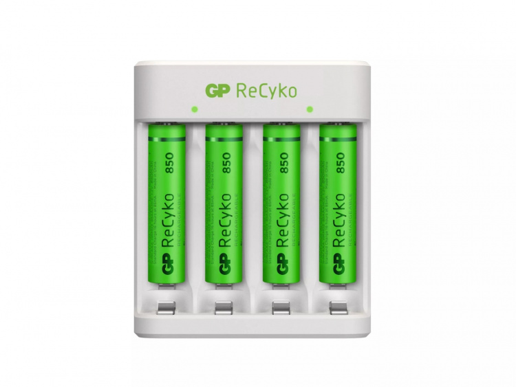 GP ReCyko standardlader m/4xAAA 850mAh (PB)