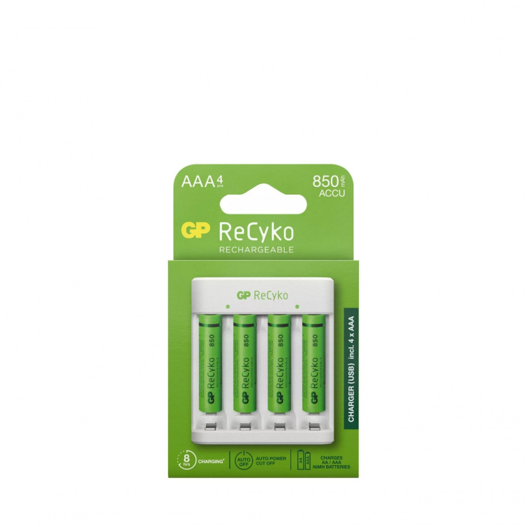 GP ReCyko standardlader m/4xAAA 850mAh (PB)
