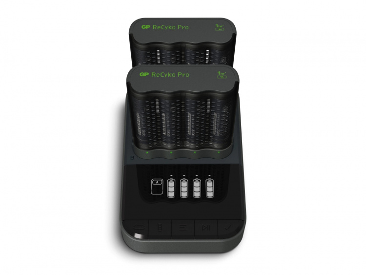 GP Pro Charger 2stk m/ladestasjon + 8xAA Pro (PB)