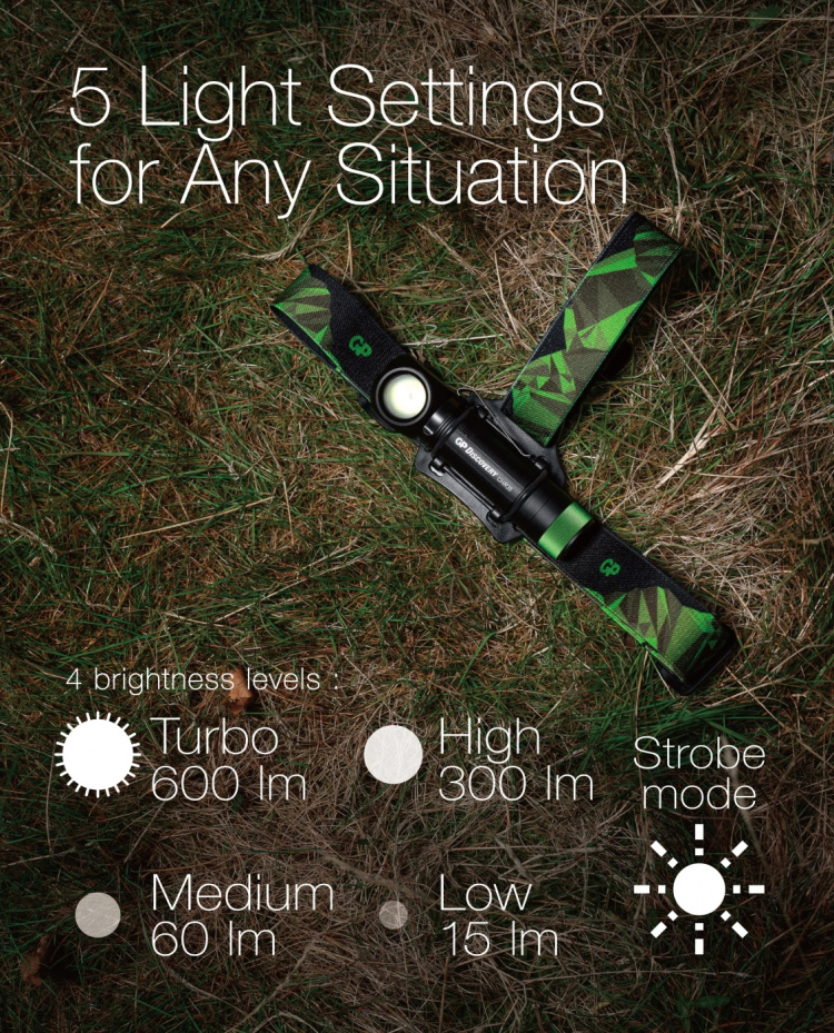 GP Discovery Power hodelykt 600 lm Li-Ion