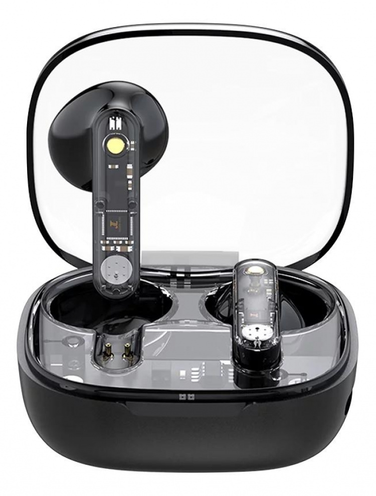 Streetz T150 TWS-øretelefoner, gjennomsiktig, svart Streetz T150 TWS-øretelefoner, gjennomsiktig, svart