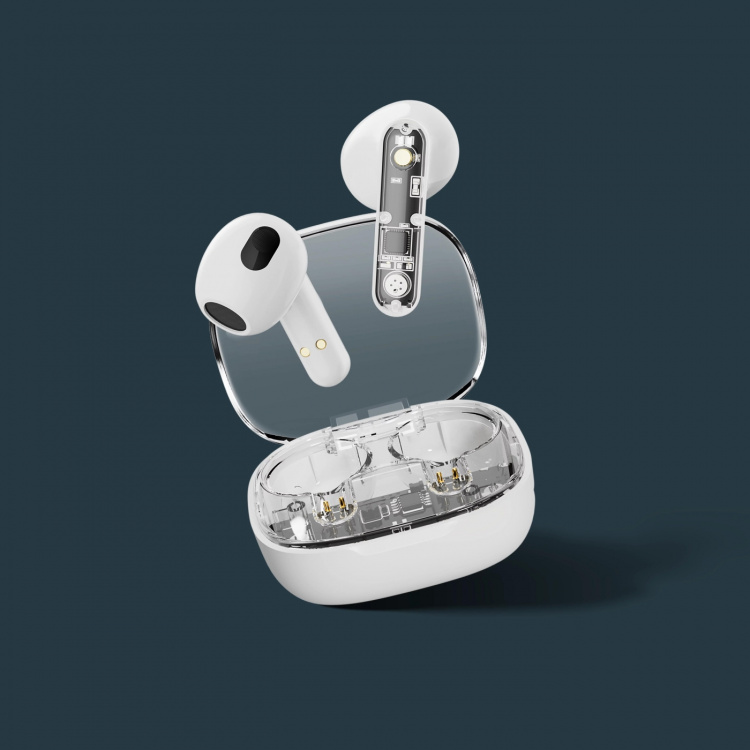 Streetz T150 TWS-øretelefoner, gjennomsiktig hvit Streetz T150 TWS-øretelefoner, gjennomsiktig hvit