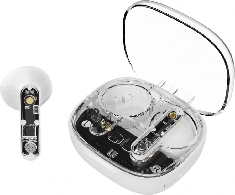 Streetz T150 TWS-øretelefoner, gjennomsiktig hvit Streetz T150 TWS-øretelefoner, gjennomsiktig hvit