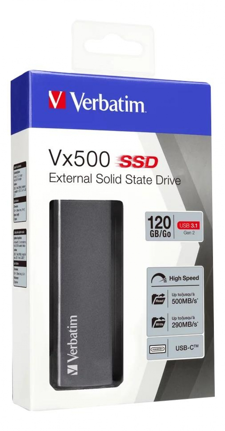 Verbatim Vx500 Ekstern SSD USB 3.1 G2 120 GB