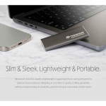 Transcend Bærbar SSD ESD256C USB-C 2 TB 10 Gbps (R1050/W950 Mb/s) i aluminium Transcend Bærbar SSD ESD256C USB-C 2 TB 10 Gbps (R1050/W950 Mb/s) i aluminium