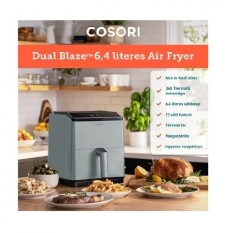 Cosori Dual Blaze CAF-P583S-AEUR Airfryer 1,7 kW lys grå