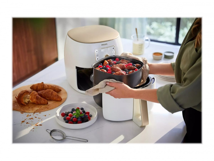 Philips Premium Collection HD9870 XXL Airfryer 2.225kW Airfryer hvit/perle