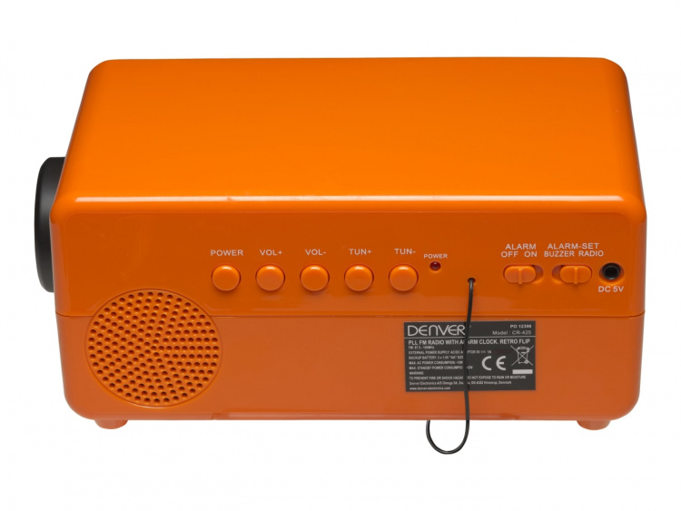 Denver CR-425 Clock Radio Orange